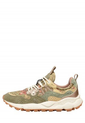 Flower Mountain Yamano 3 Sneakers Damen Grün Beige | BOP9616HJ