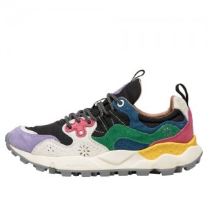 Flower Mountain Yamano 3 Sneakers Damen Lila Schwarz Weiß | KWE7399EC