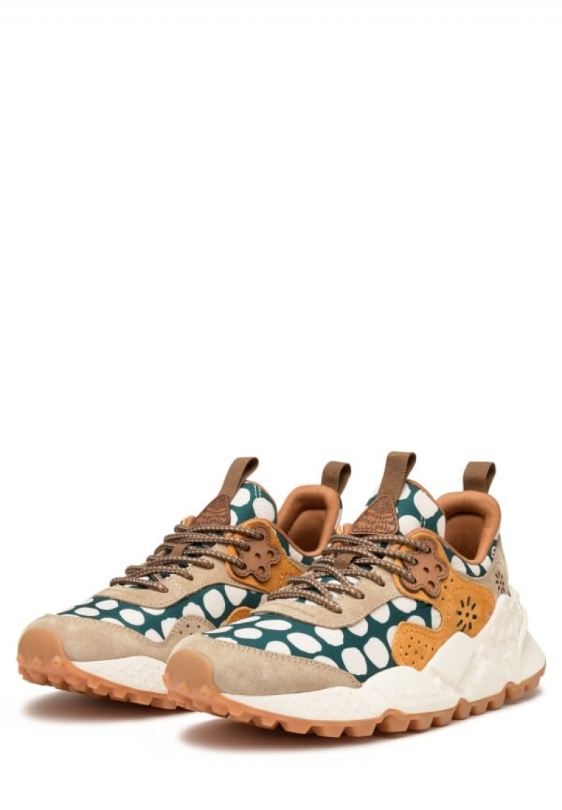 Flower Mountain Kotetsu Sneakers Damen Beige Grün | UIK883EE