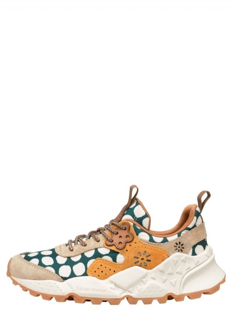 Flower Mountain Kotetsu Sneakers Damen Beige Grün | UIK883EE