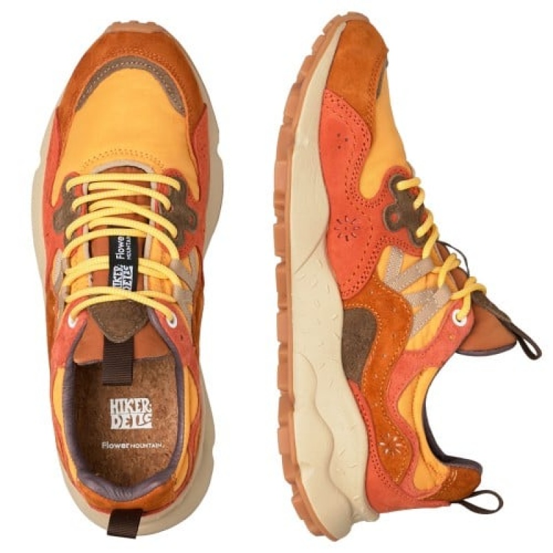 Flower Mountain Yamano 3 Hkdelic Sneakers Herren Braun Orange | YGF6251ZK