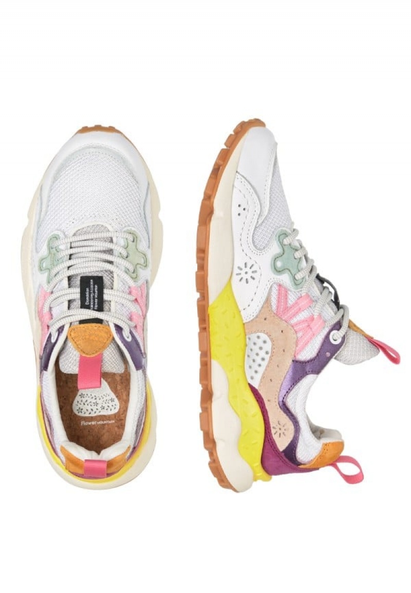 Flower Mountain Yamano 3 Sneakers Damen Weiß Lila | YBG2982KO