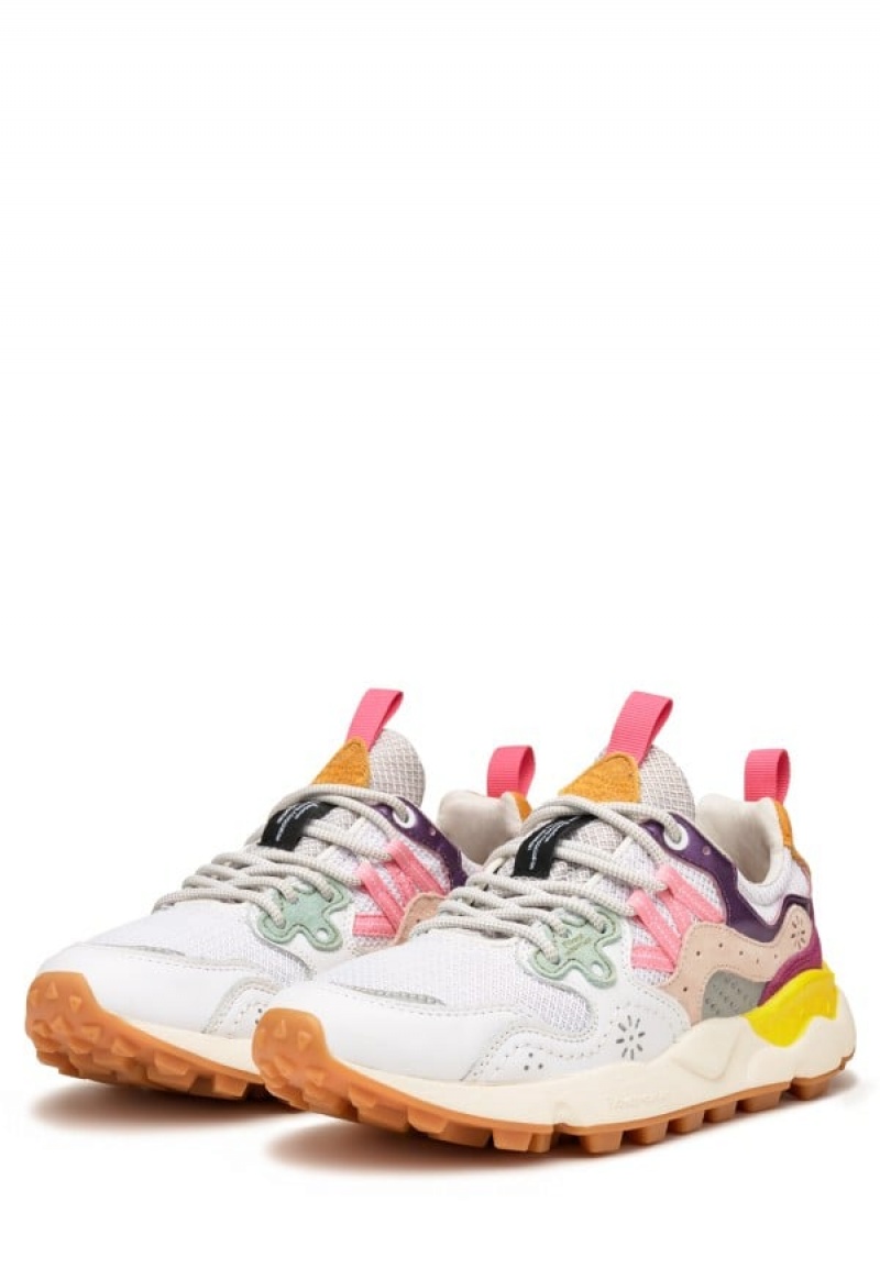 Flower Mountain Yamano 3 Sneakers Damen Weiß Lila | YBG2982KO