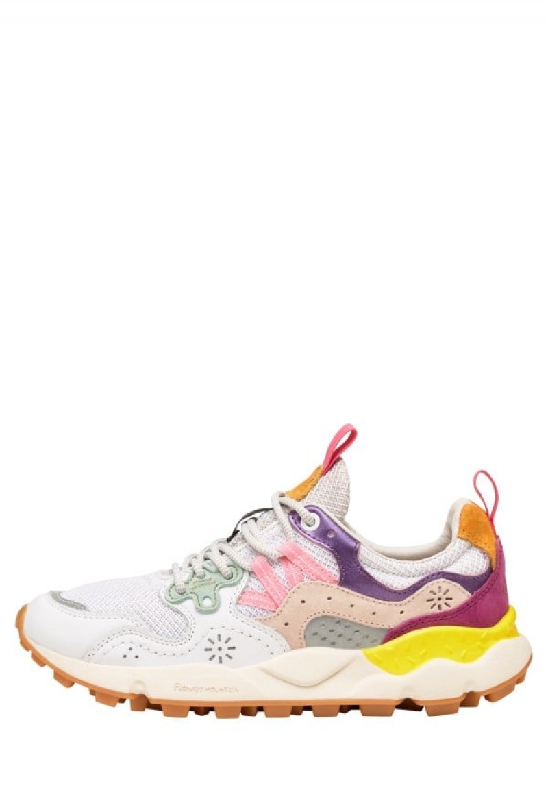 Flower Mountain Yamano 3 Sneakers Damen Weiß Lila | YBG2982KO