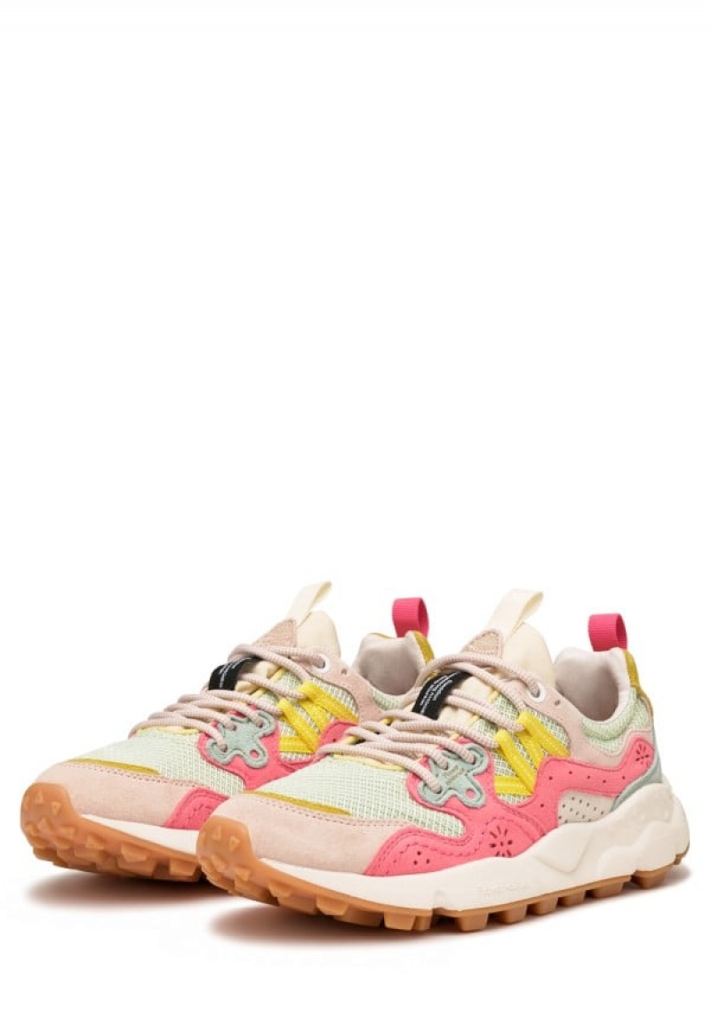 Flower Mountain Yamano 3 Sneakers Damen Rosa Türkis | PUU8386RF