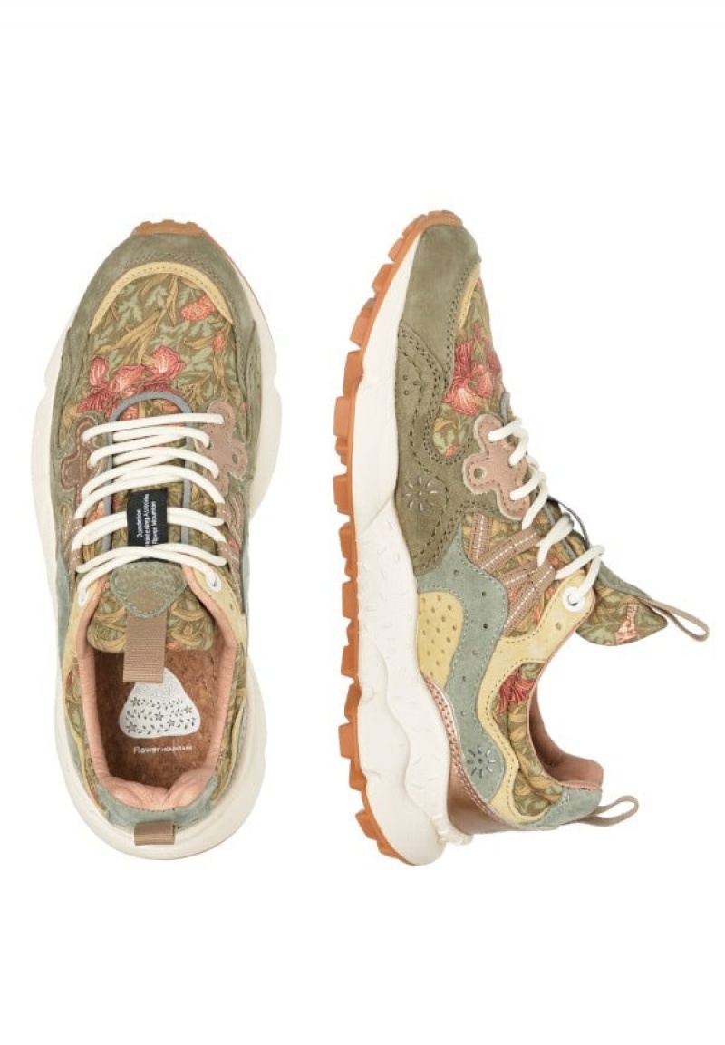 Flower Mountain Yamano 3 Sneakers Damen Grün Beige | BOP9616HJ