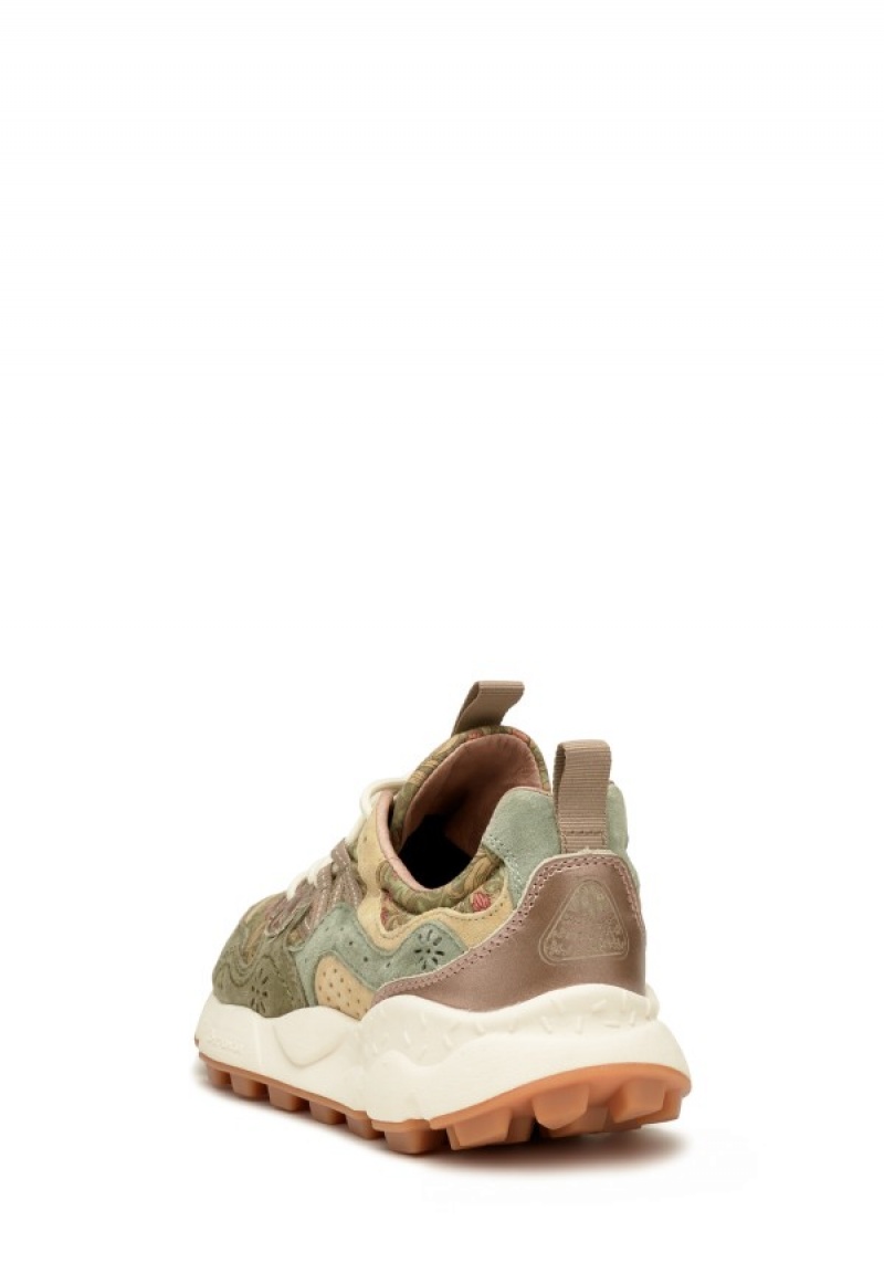 Flower Mountain Yamano 3 Sneakers Damen Grün Beige | BOP9616HJ