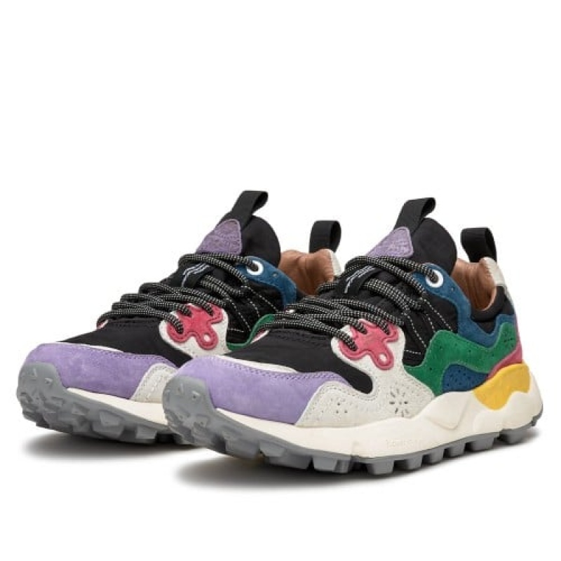 Flower Mountain Yamano 3 Sneakers Damen Lila Schwarz Weiß | KWE7399EC