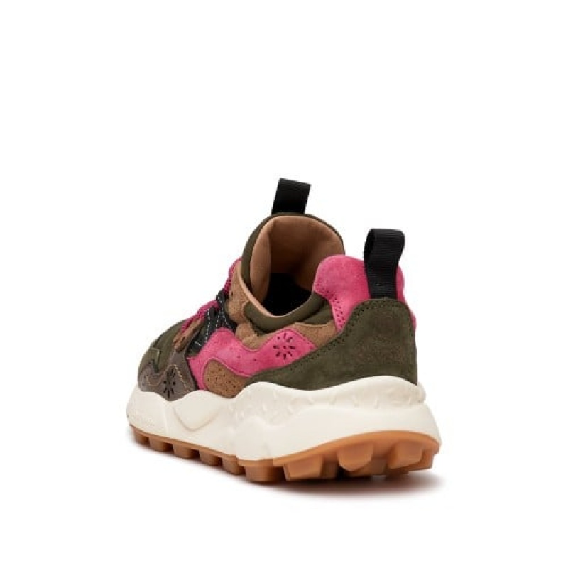 Flower Mountain Yamano 3 Sneakers Damen Grün Rosa Braun | JTM6598ZC