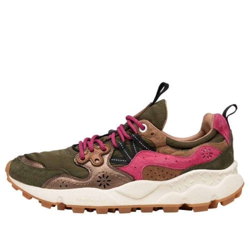 Flower Mountain Yamano 3 Sneakers Damen Grün Rosa Braun | JTM6598ZC