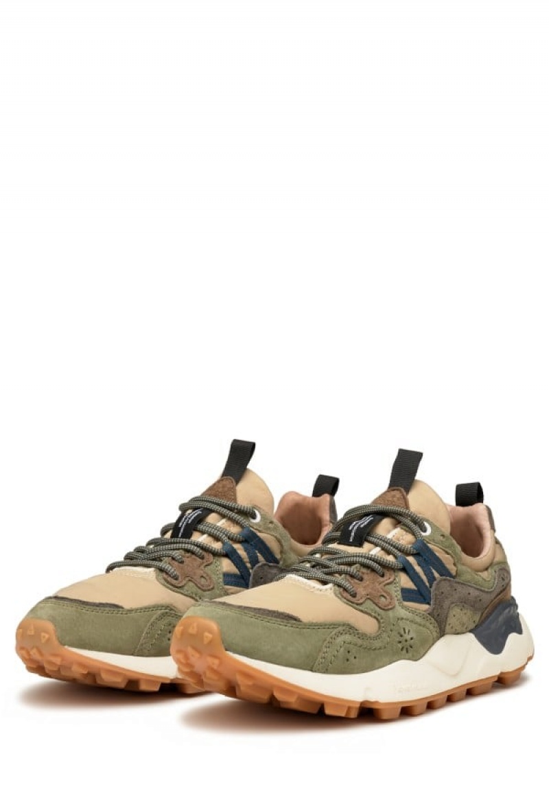 Flower Mountain Yamano 3 Sneakers Herren Grün Beige | YDC1965IF